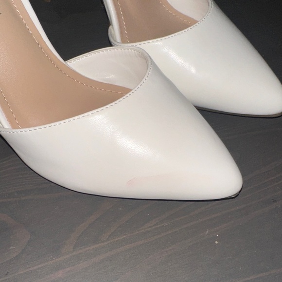 White Ankle Strap Heels - Picture 3 of 4